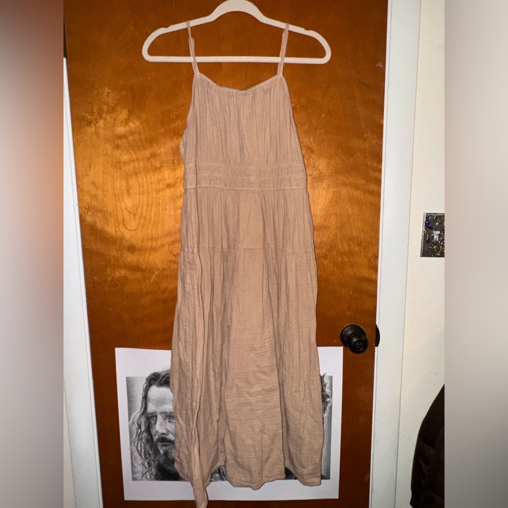 medium tan maxi dress